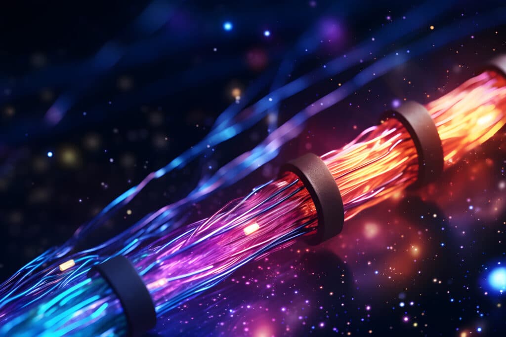 Elektrisches Kabel in buntem futuristischen Look