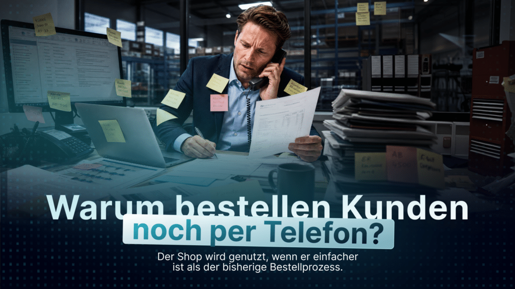 Sales Manager am Schreibtisch im Telefonat mit einem Kunden